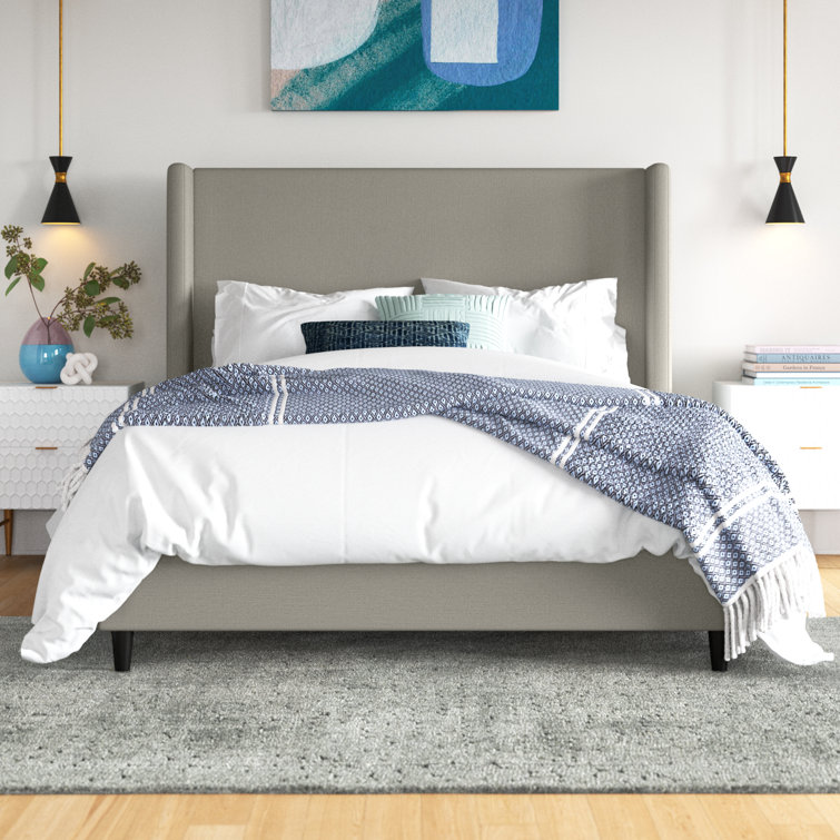 Wade Logan® Birzer Queen Upholstered Wingback Bed & Reviews Wayfair